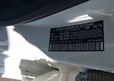 2015 Mercedes-Benz Cla 250 from USA, damaged, VIN WDDSJ4EB5FN251623